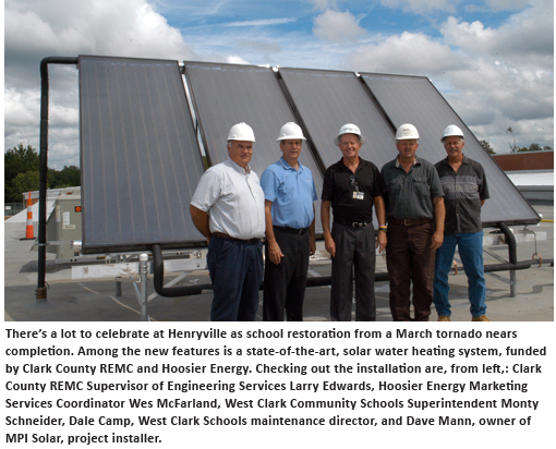 Henryville solar water heating system